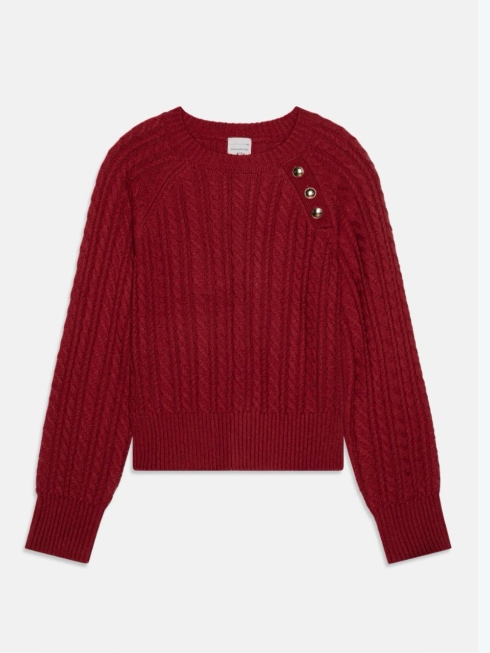 Abercrombie & Fitch Girls Cable Knit Red Sweater Size 15/16